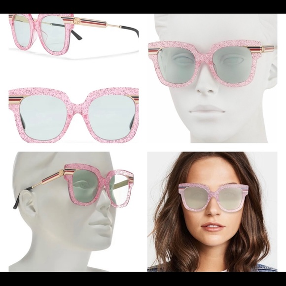 GUCCI PINK SPARKLY GLITTER BLING SUNGLASSES
